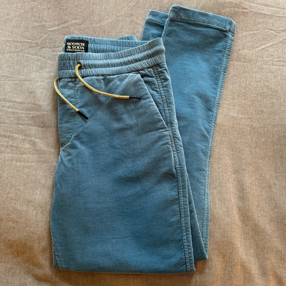 Scotch & Soda Men’s Corduroy Joggers in Blue